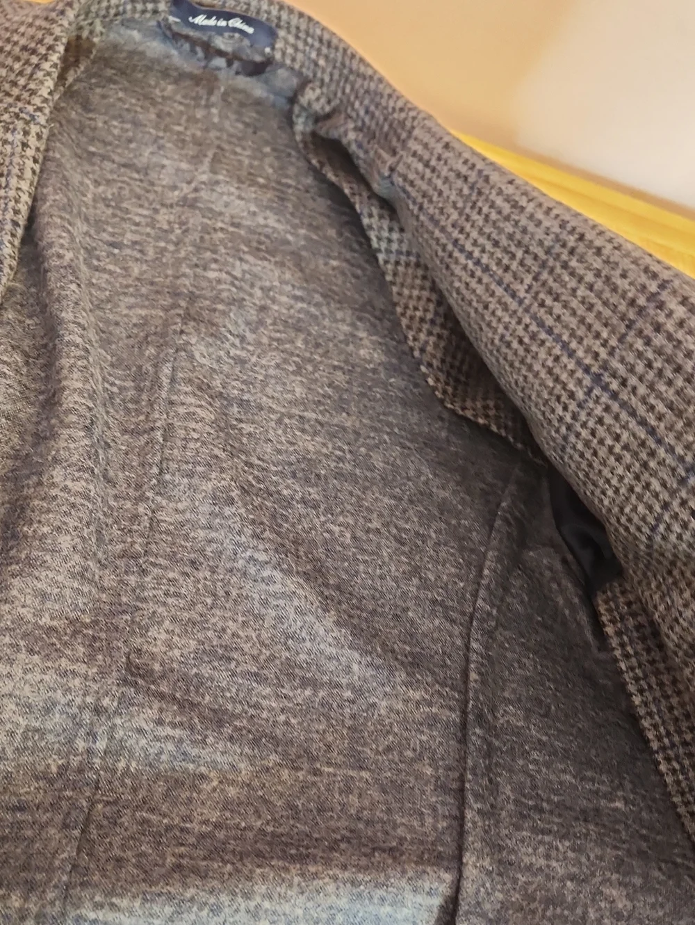 LANDS END Men's Gray Check Blazer - Classic Tailored Wool Blend, size 40L